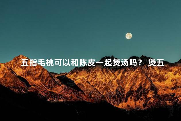 五指毛桃可以和陈皮一起煲汤吗？ 煲五指毛桃可以加陈皮吗